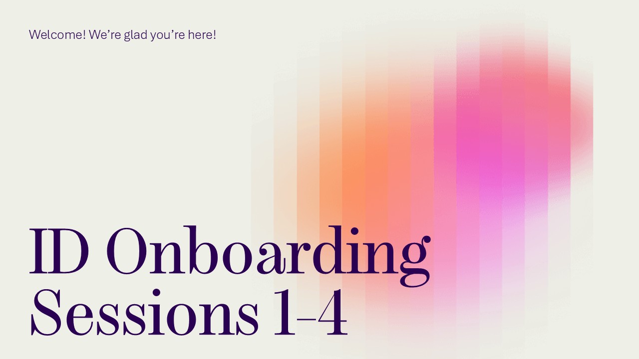 Opening slide of ID Onboarding presentation